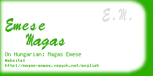 emese magas business card